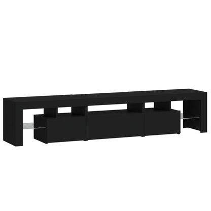 TV-Møbel Svart TV-benk med LED-lys 200 x 36,5 x 40 cm