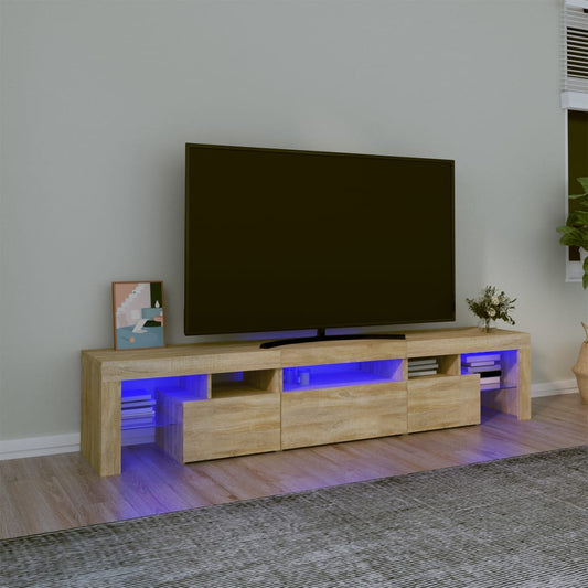 TV-Møbel Sonoma Eik TV-benk med LED-lys200 x 36,5 x 40 cm