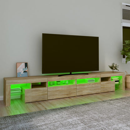 TV-Møbel Sonoma Eik TV-benk med LED-lys 260x36,5x40 cm