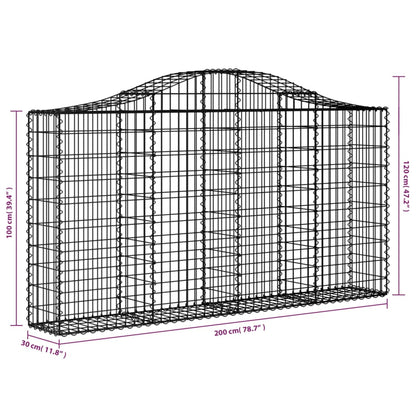 Gabionkurv buet 200x30x100/120 cm galvanisert jern