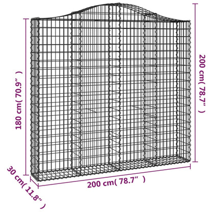 Gabionkurv buet 200x30x180/200 cm galvanisert jern