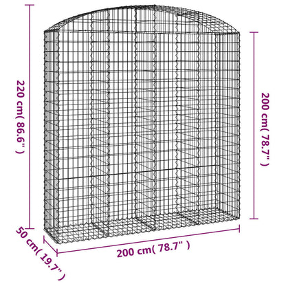 Gabionkurv buet 200x50x200/220 cm galvanisert jern