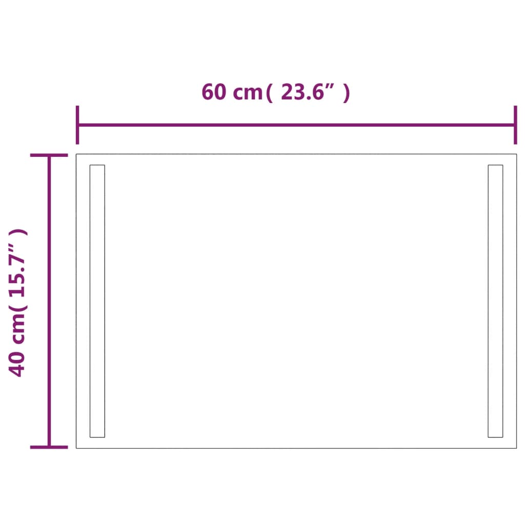 Baderomsspeil med LED 40x60 cm