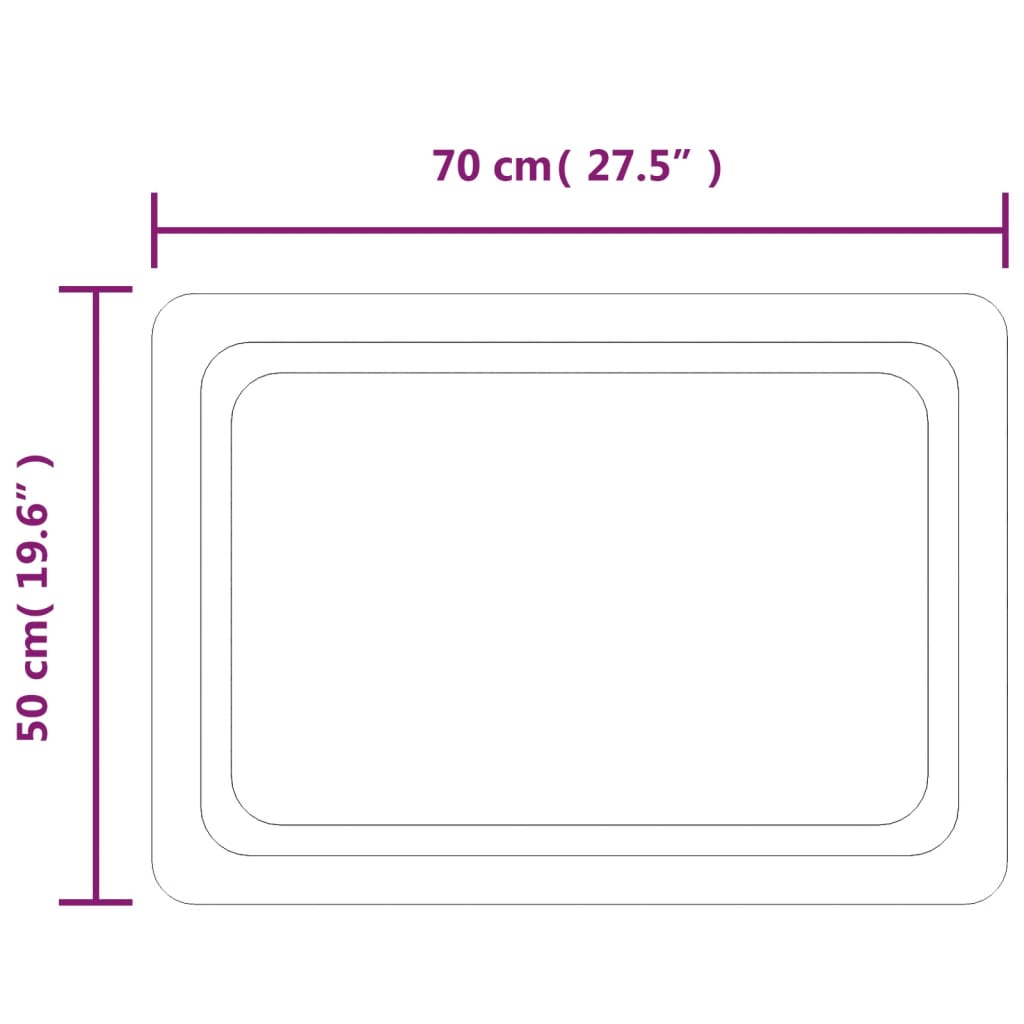 Baderomsspeil med LED 50x70 cm