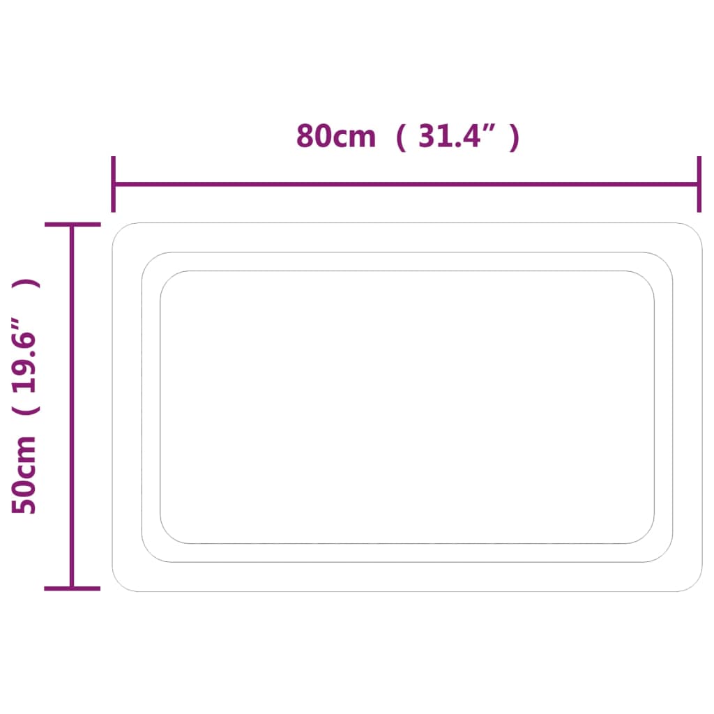 Baderomsspeil med LED 50x80 cm