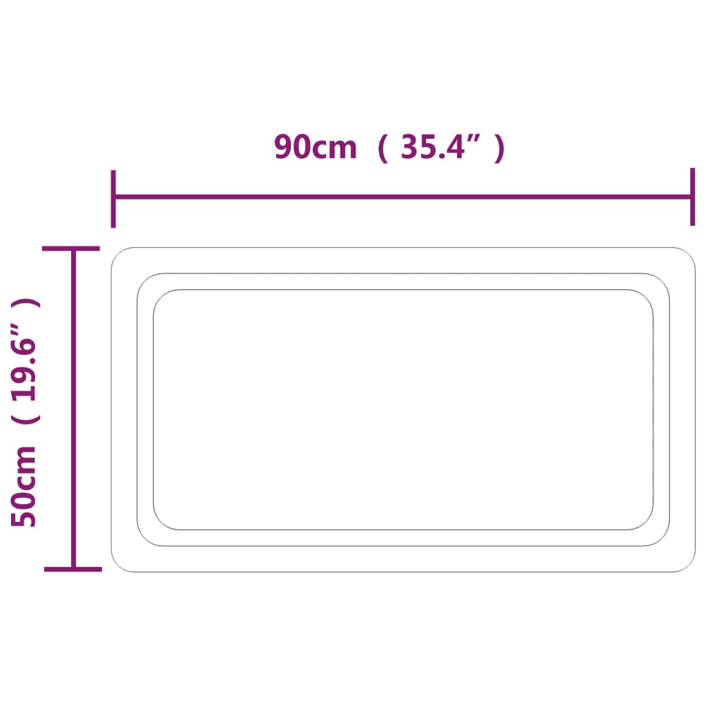 Baderomsspeil med LED 50x90 cm
