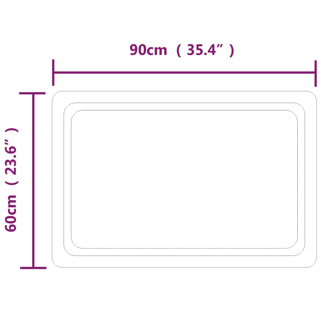 Baderomsspeil med LED 60x90 cm