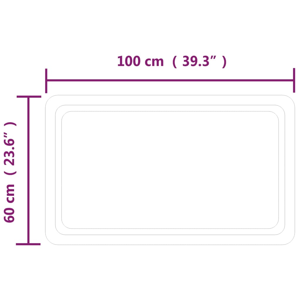 Baderomsspeil med LED 60x100 cm