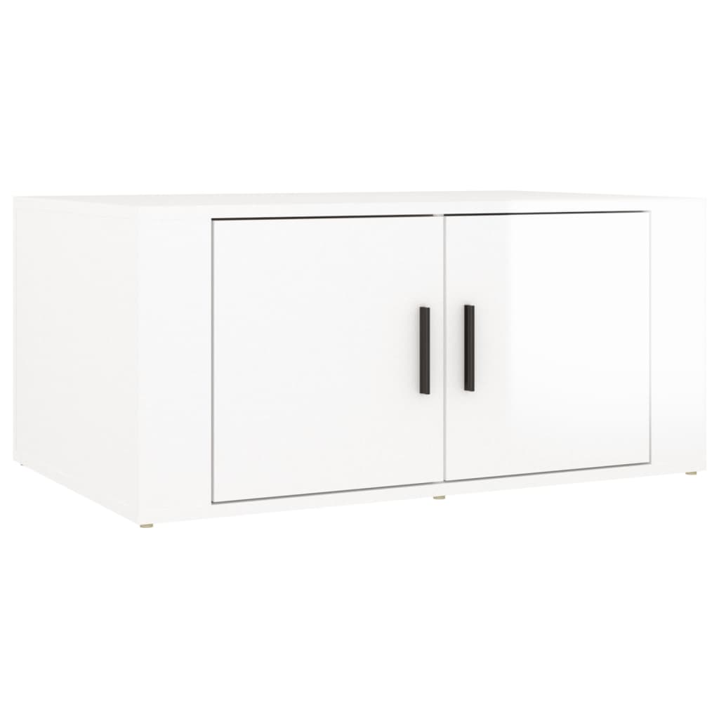Salongbord Sofabord Høyglans Hvit 80x50x36 cm