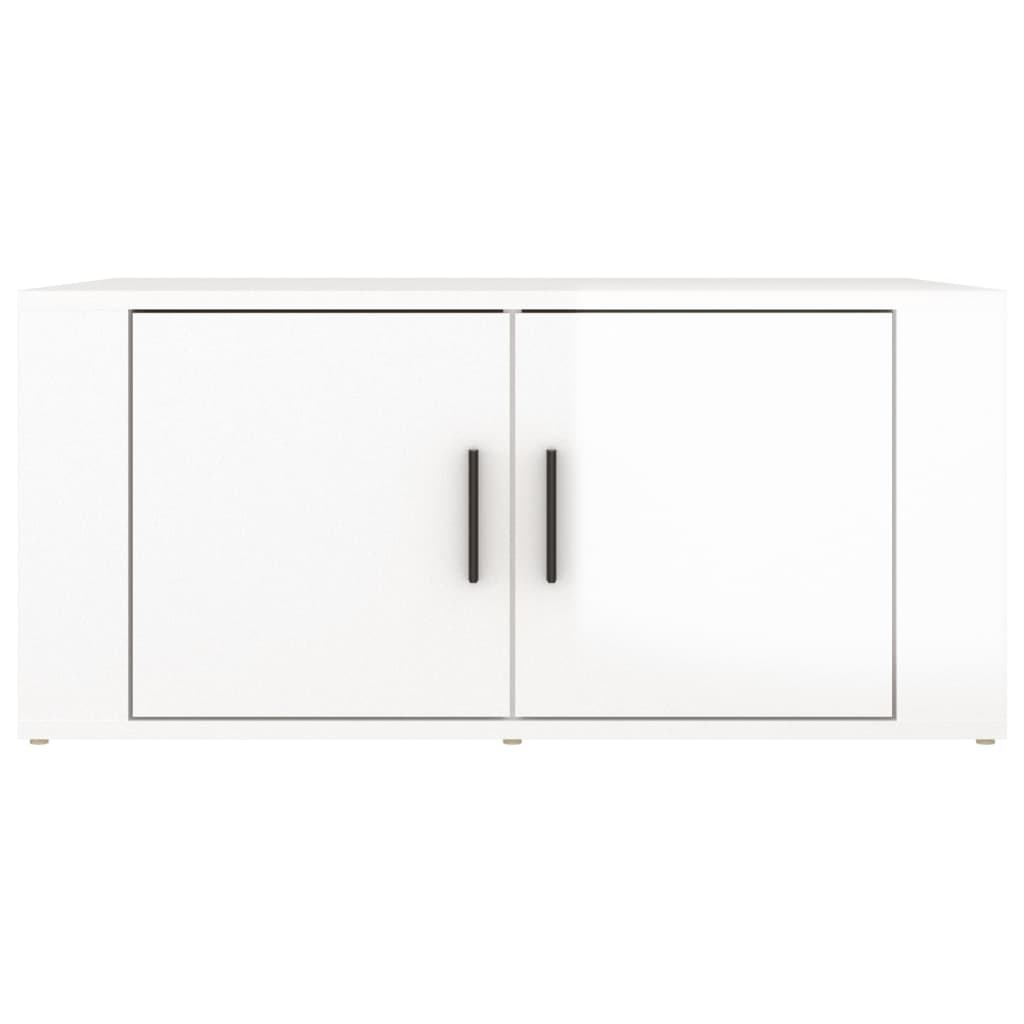 Salongbord Sofabord Høyglans Hvit 80x50x36 cm