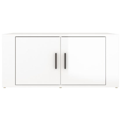 Salongbord Sofabord Høyglans Hvit 80x50x36 cm
