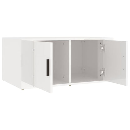 Salongbord Sofabord Høyglans Hvit 80x50x36 cm