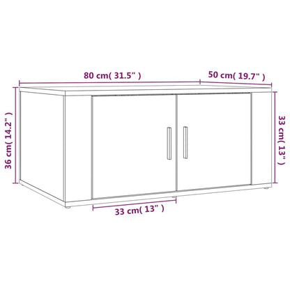 Salongbord Sofabord Høyglans Hvit 80x50x36 cm
