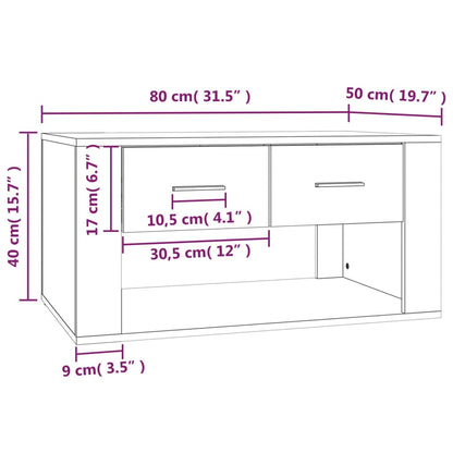 Salongbord Sofabord Sonoma Eik 80x50x40 cm