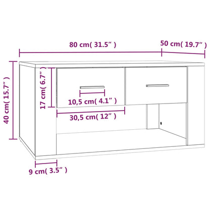Salongbord Sofabord Betonggrå 80x50x40 cm