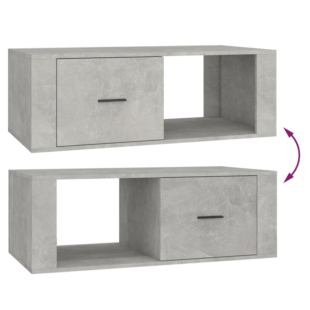 Salongbord Sofabord Betonggrå 100x50,5x35 cm