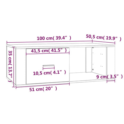 Salongbord Sofabord Brun Eik 100x50,5x35 cm