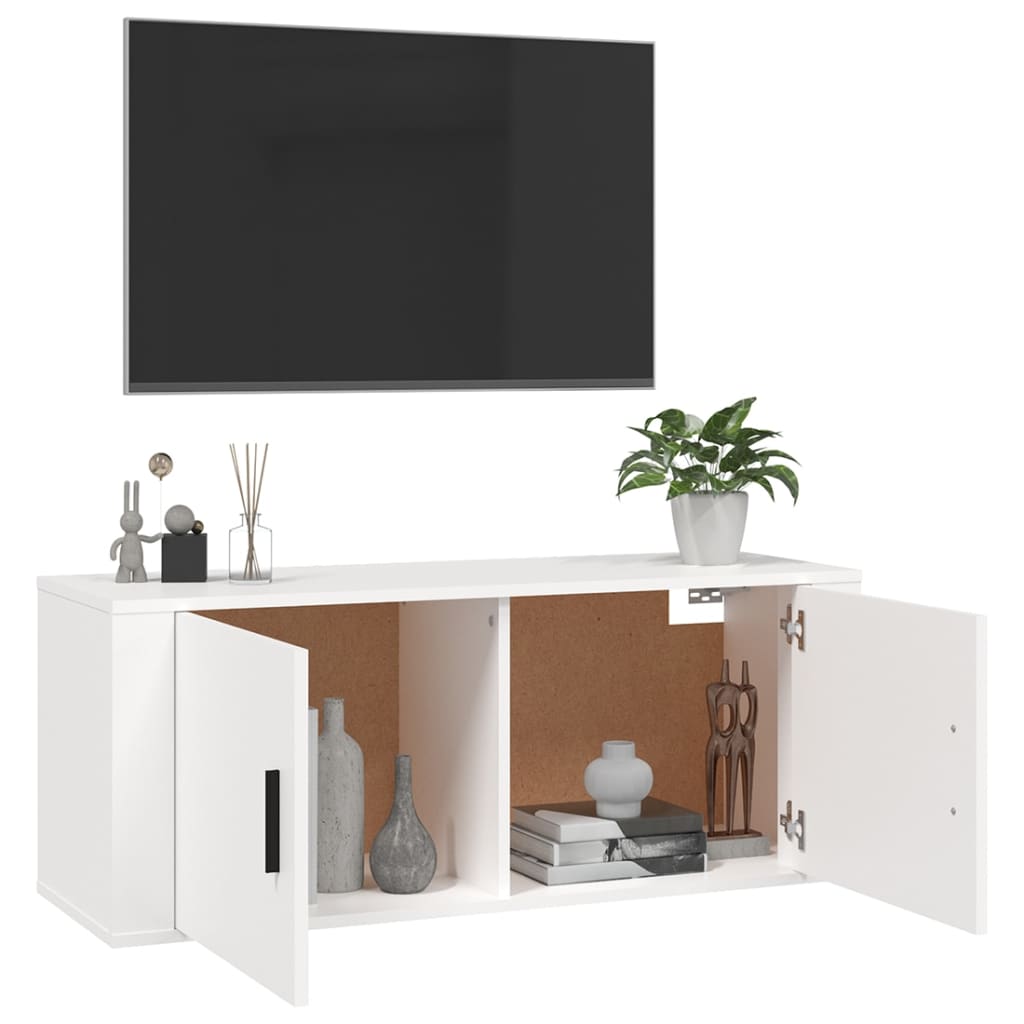 TV-Møbel Hvit TV-benk 100x34,5x40 cm