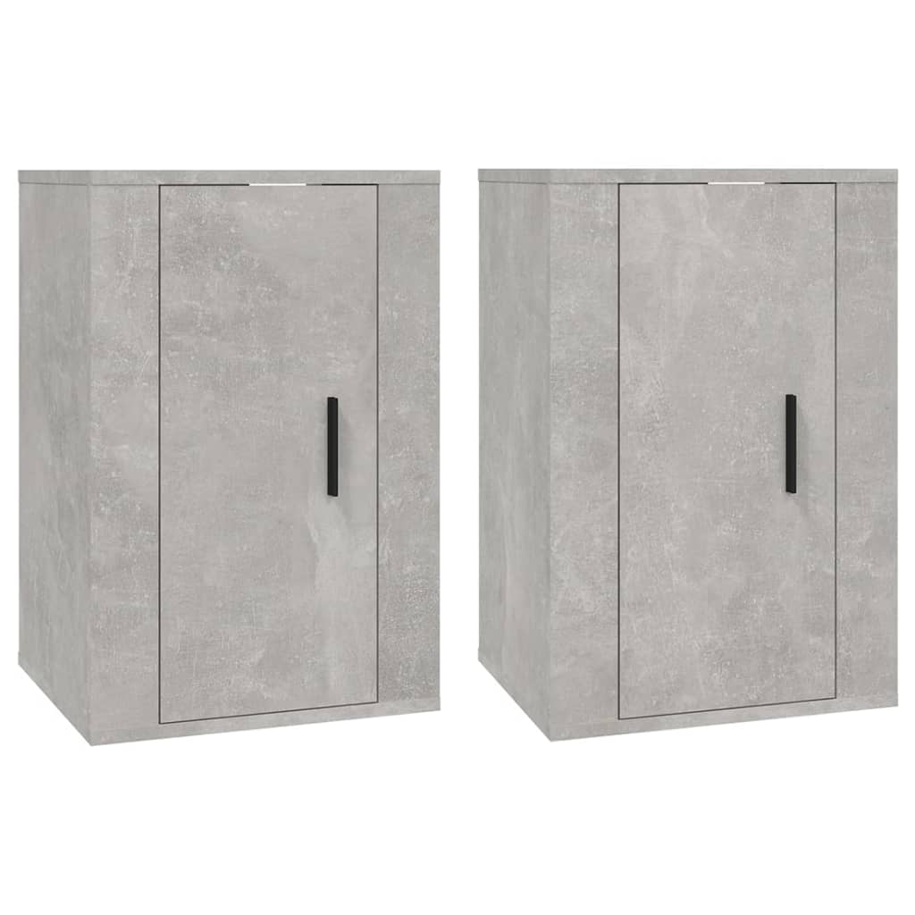 Vegghengte TV-benker 2 stk betonggrå 40x34,5x60 cm
