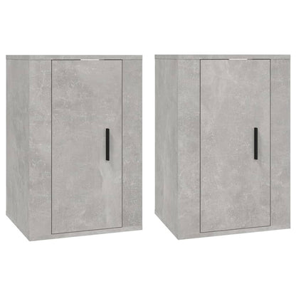 Vegghengte TV-benker 2 stk betonggrå 40x34,5x60 cm
