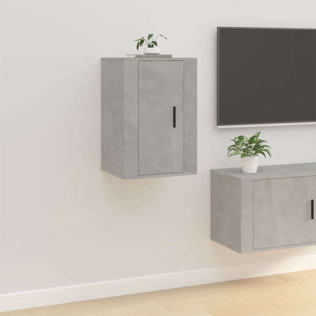Vegghengte TV-benker 2 stk betonggrå 40x34,5x60 cm