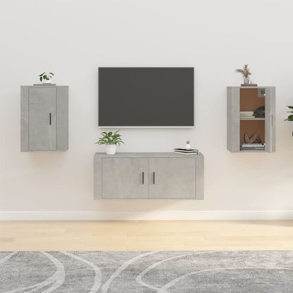 Vegghengte TV-benker 2 stk betonggrå 40x34,5x60 cm