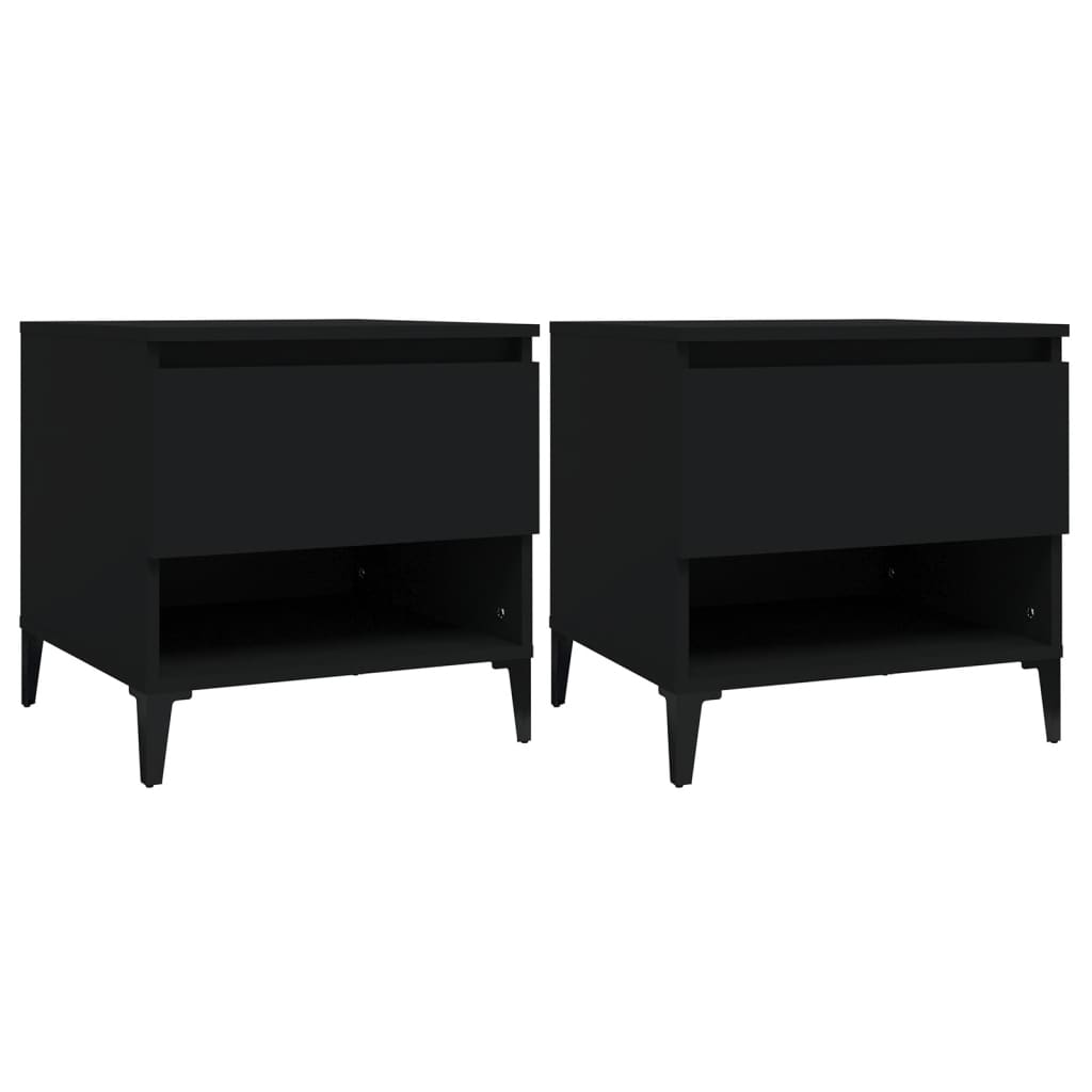 Sidebord Svart 2 stk 50x46x50 cm
