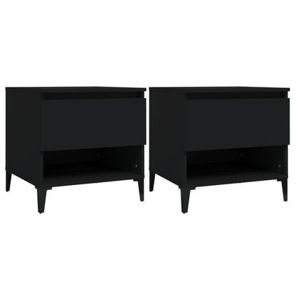 Sidebord Svart 2 stk 50x46x50 cm
