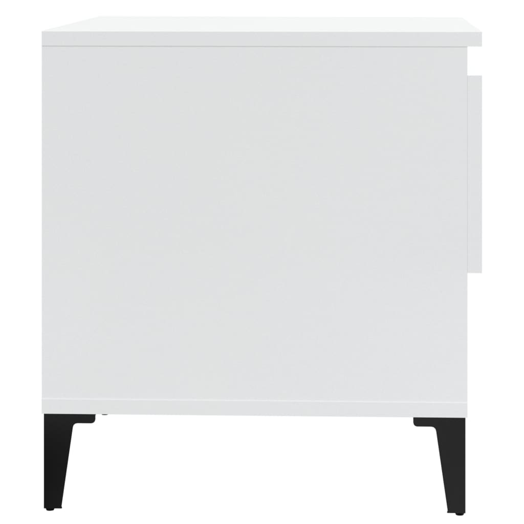 Sidebord Høyglans Hvit 2 stk 50x46x50 cm