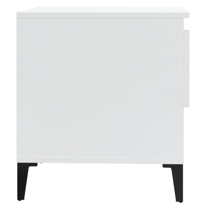 Sidebord Høyglans Hvit 2 stk 50x46x50 cm
