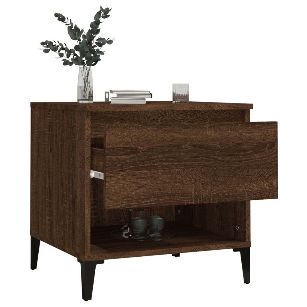 Sidebord Brun Eik 2 stk 50x46x50 cm