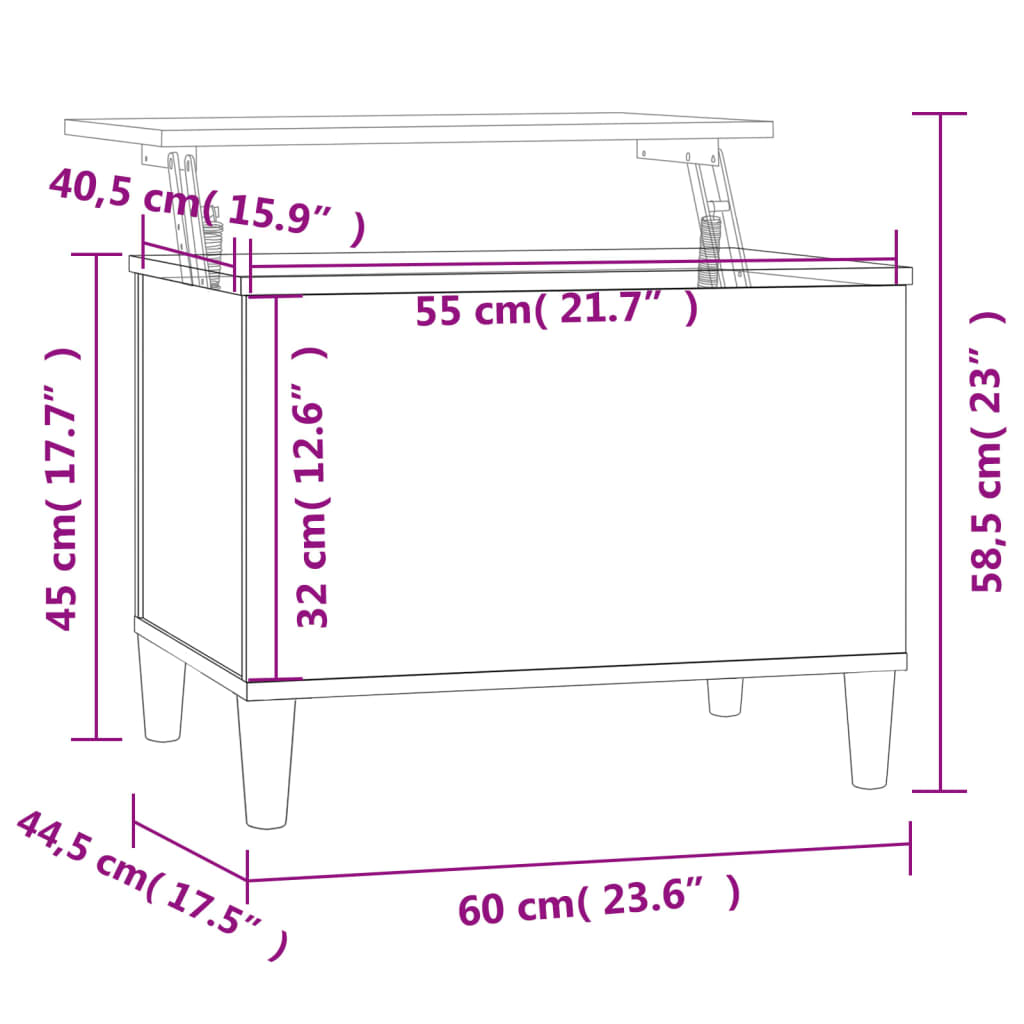 Salongbord Sofabord Brun Eik 60x44,5x45 cm