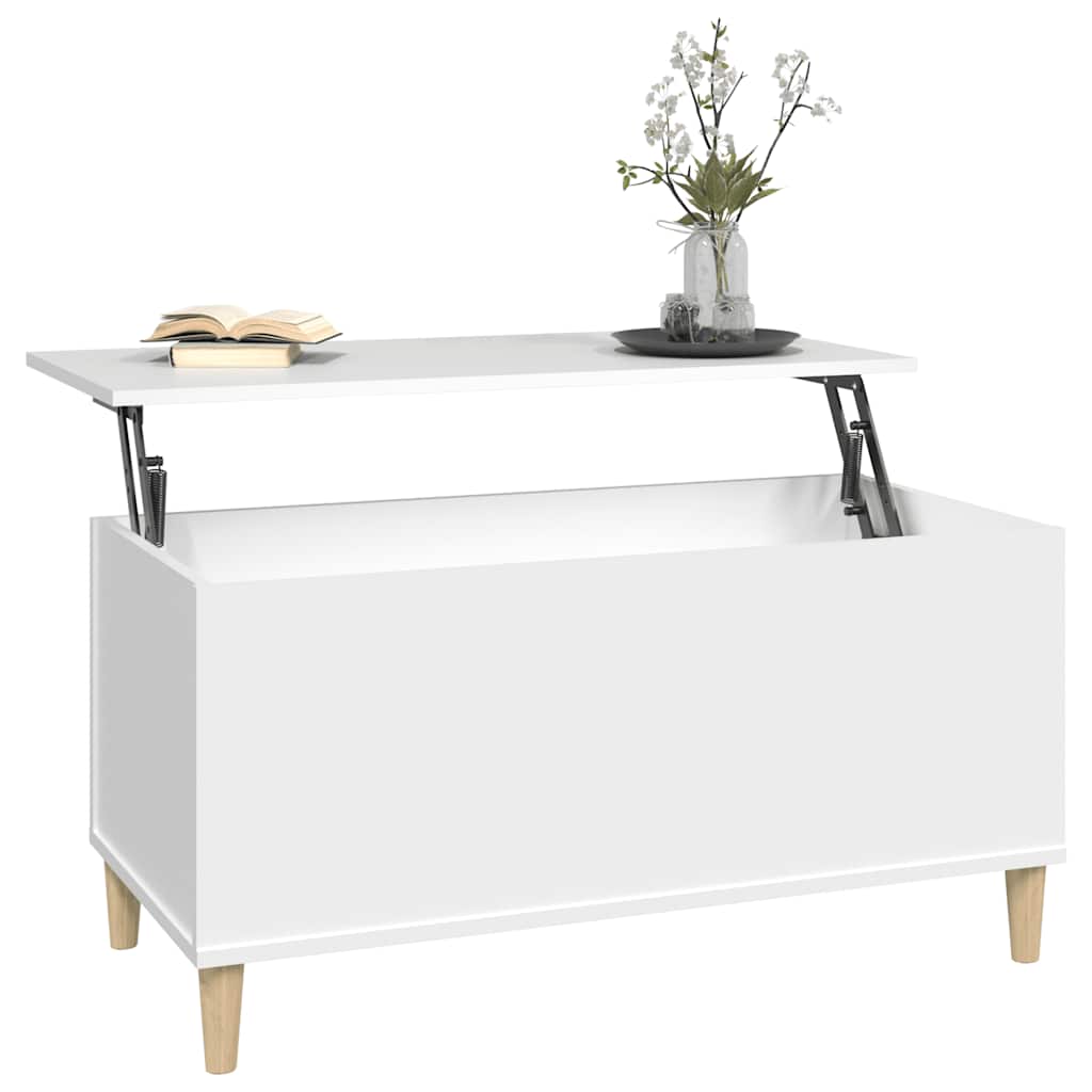 Salongbord hvit 90x44,5x45 cm konstruert tre