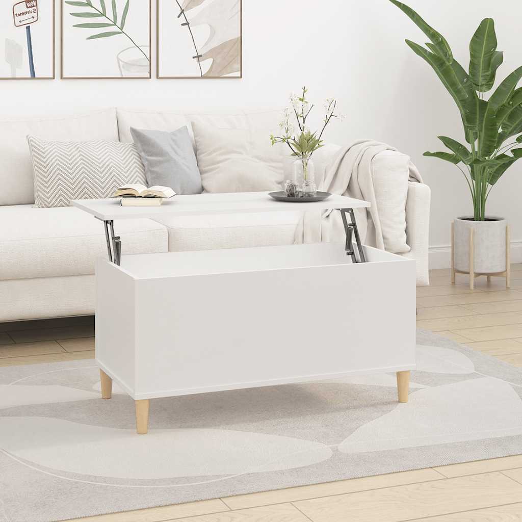 Salongbord hvit 90x44,5x45 cm konstruert tre