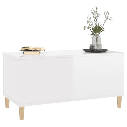 Salongbord Sofabord Høyglans Hvit 90x44,5x45 cm