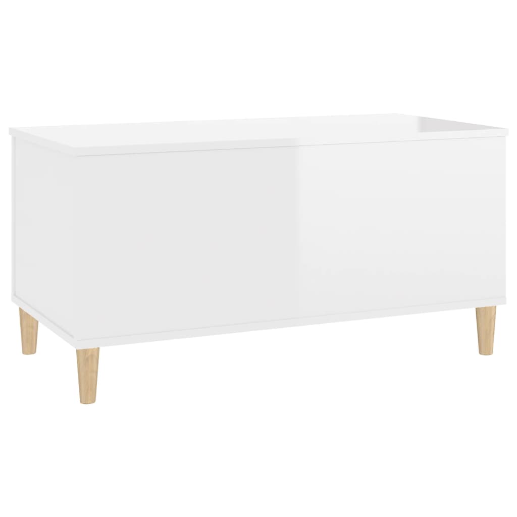 Salongbord Sofabord Høyglans Hvit 90x44,5x45 cm