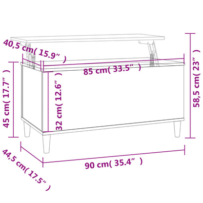 Salongbord Sofabord Sonoma Grå 90x44,5x45 cm