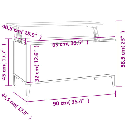 Salongbord Sofabord Svart 90x44,5x45 cm