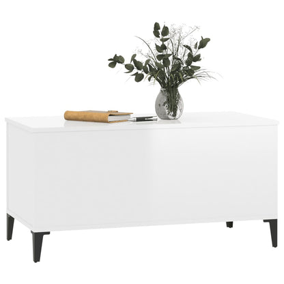 Salongbord Sofabord Høyglans Hvit 90x44,5x45 cm