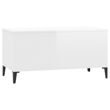 Salongbord Sofabord Høyglans Hvit 90x44,5x45 cm