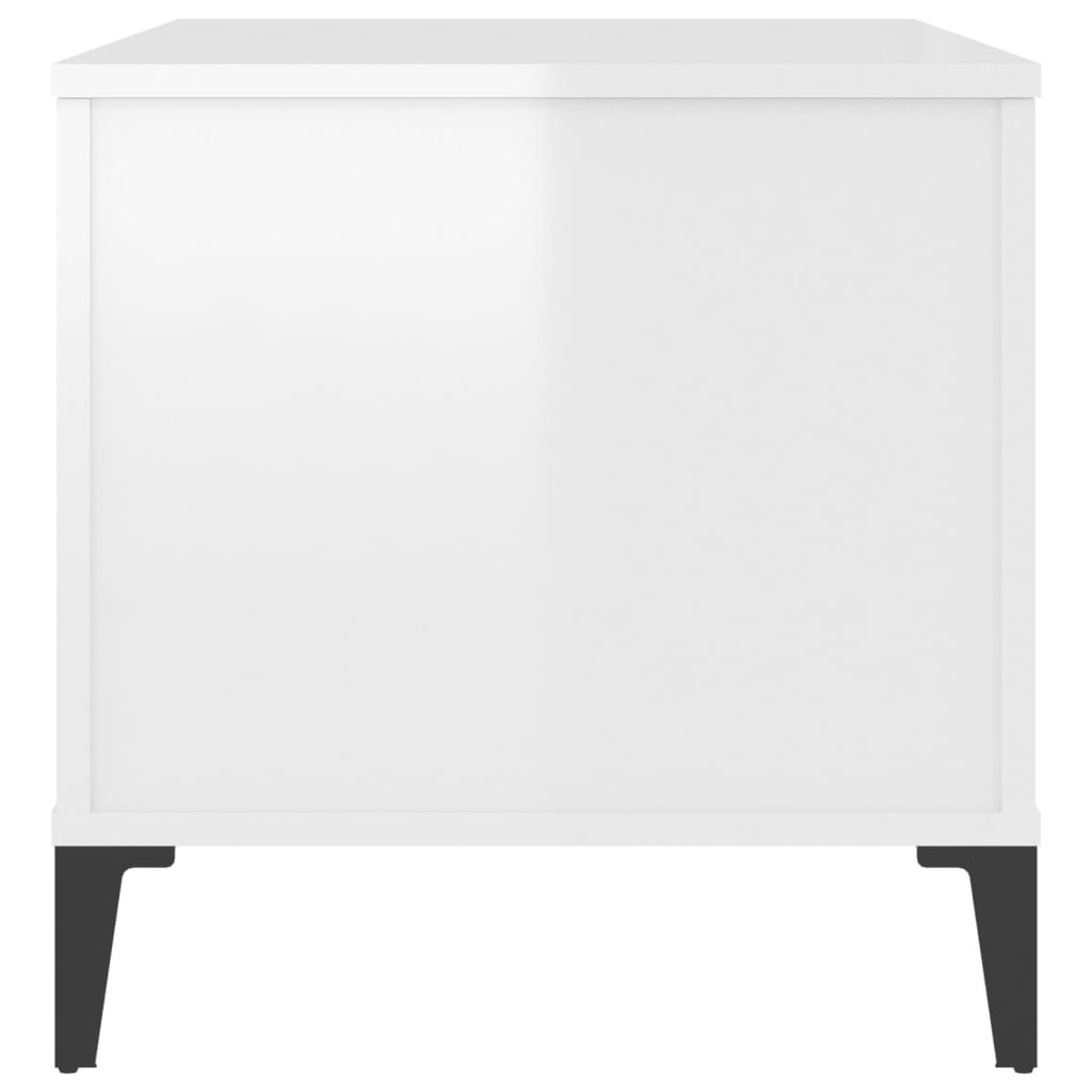 Salongbord Sofabord Høyglans Hvit 90x44,5x45 cm
