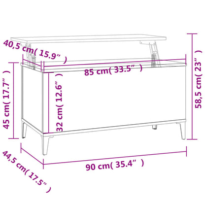 Salongbord Sofabord Brun Eik 90x44,5x45 cm