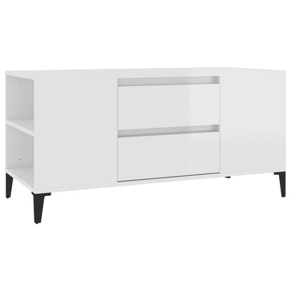 TV-Møbel Høyglans Hvit TV-benk 102x44,5x50 cm