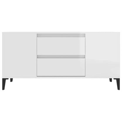 TV-Møbel Høyglans Hvit TV-benk 102x44,5x50 cm