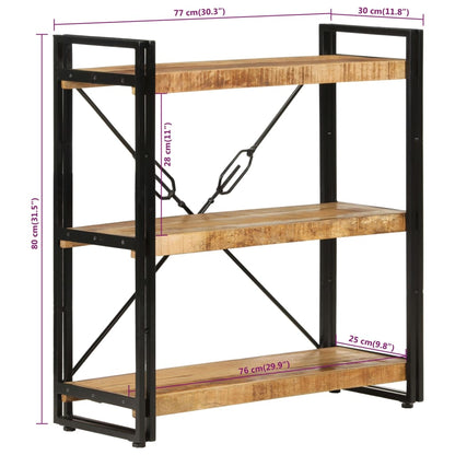 Bokhylle Tre 3 etasjer 77x30x80 cm heltre mango