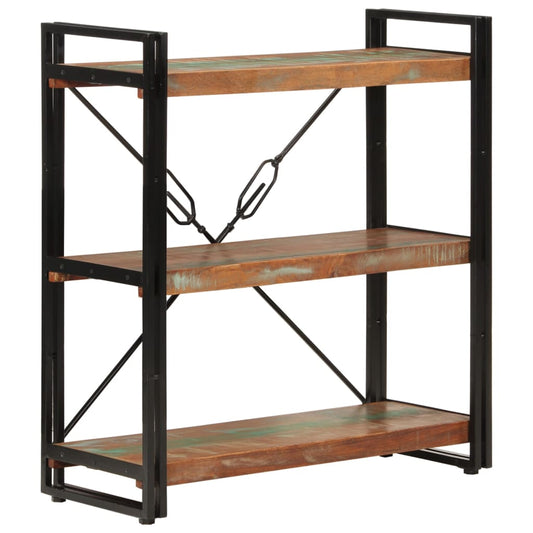 Bokhylle Tre 3 etasjer 77x30x80 cm gjenvunnet heltre og jern