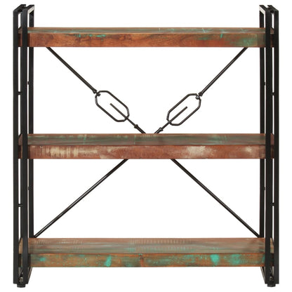 Bokhylle Tre 3 etasjer 77x30x80 cm gjenvunnet heltre og jern