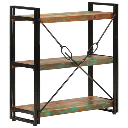 Bokhylle Tre 3 etasjer 77x30x80 cm gjenvunnet heltre og jern