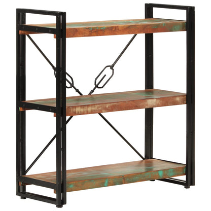 Bokhylle Tre 3 etasjer 77x30x80 cm gjenvunnet heltre og jern