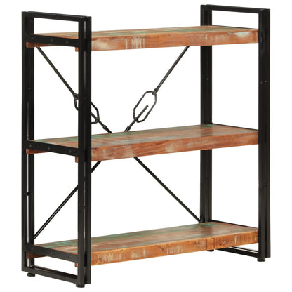 Bokhylle Tre 3 etasjer 77x30x80 cm gjenvunnet heltre og jern